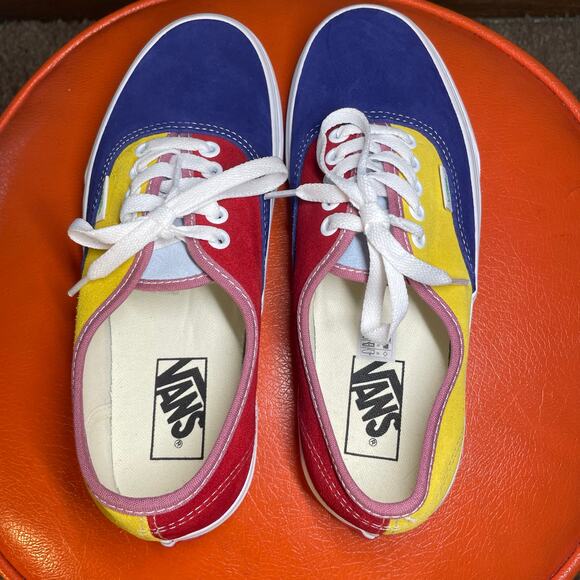 7M 8.5W Vans Color block Sneakers Yellow Red Blue NWOT - Picture 13 of 16